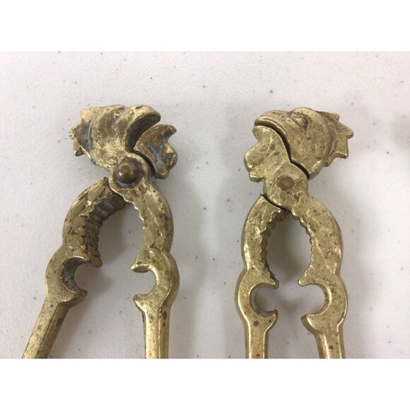 Vintage Solid Brass Rooster Head Nutcracker Lot of 3 - Picture 3 of 5
